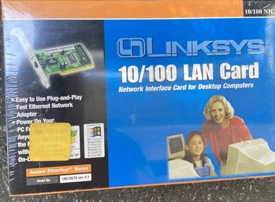 Linksys 10/100 PCI Ethernet Card LNE100TX Windows 98/ME/2K/XP Support NEW Sealed - Image 1 of 4