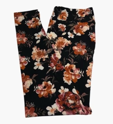 Leggings LuLaRoe TC Altos Curvilíneos Raros Unicornio NEGRO Acuarela OTOÑO Otoño Floral Foto 1 de 4