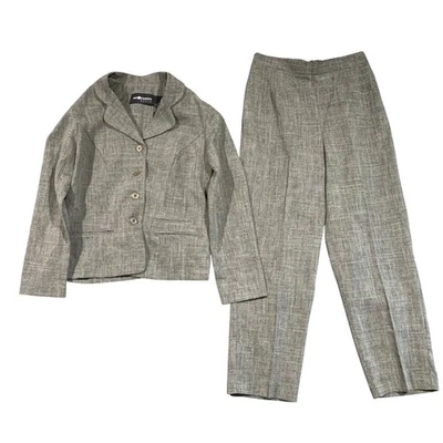 Sag Harbor Vestido Pequeño Mujer 2 Piezas Pantalón Traje Conjunto Carrera Gris Poliéster 8P Foto 1 de 4