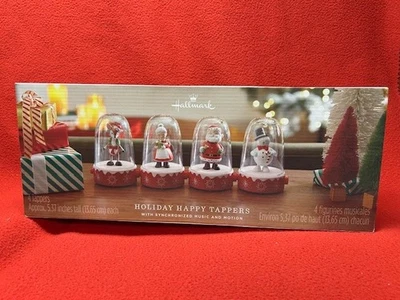 2024 HALLMARK HAPPY TAPPERS SET OF 4 SANTA/MRS. CLAUS/REINDEER/SNOWMAN  NEW NIB - Image 1 of 4