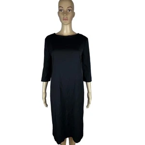 Burberry Black Shift Dress Boat Neck 3/4 Sleeves Versatile Classic - Picture 1 of 20