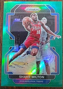 2021-22 PANINI PRIZM SHAKE MILTON PHILADELPHIA 76ERS GREEN PARALLEL CARD #58 - Picture 1 of 2