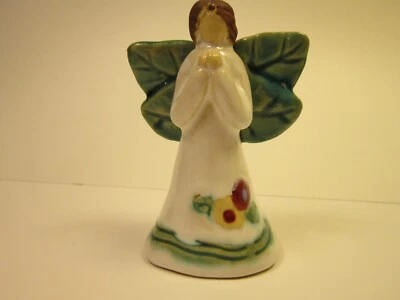 Handmade Primitive Folk Art Clay Angel, 4 inches tall in good condition. - Image 1 of 4