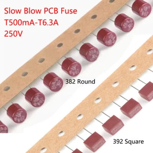 Fusible de PCB de soplo lento 382/392 T500mA T1A T2A T3.15A T4A -T6.3A 250V descanso de retardo de CA - Imagen 1 de 5