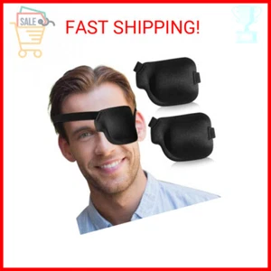 2Pcs 3D Eye Patches for Adults, Adjustable Medical Eyepatch for Lazy Eye, Black( - Picture 1 of 2