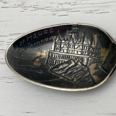 Cliff House 旧金山 1896 - 1907 纯银勺子 R 华莱士和儿子 — 第 1/4 张图片