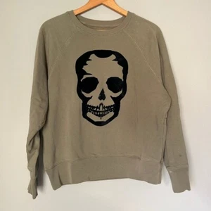 ZADIG + VOLTAIRE Sweatshirt Size Small Pullover Crewneck Skull Oversized Boxy - Picture 1 of 4