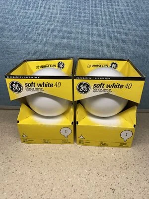 NOS - GE 36191 Globe Soft White Bulbs 40 Watts 2/Pack - 5” Globe - Image 1 of 4