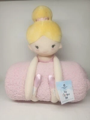 Comfort Bay Toy Throw Set Pink Ballerina Plush with Throw Blanket 30" x 40" New - Image 1 of 3