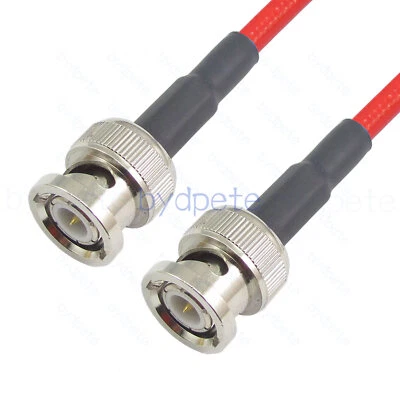 Double BNC Male Plug RG402Red FEP Coaxial Cable Semi Rigid Flexible Low Loss Lot - Image 1 of 4