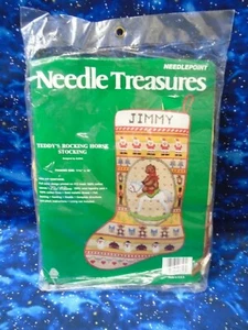 Needle Treasures Needlepoint Kit Teddy's Rocking Horse Stocking 06826 Sealed - Picture 1 of 3