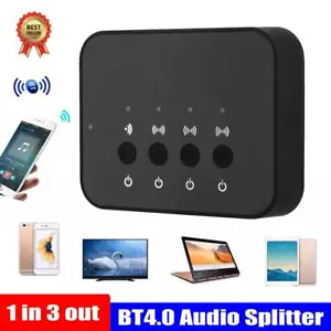 1 In 3 Out Wireless Bluetooth Audio Splitter Music Adapter Stereo Hub 3.5mm AUX - Bild 1 von 12