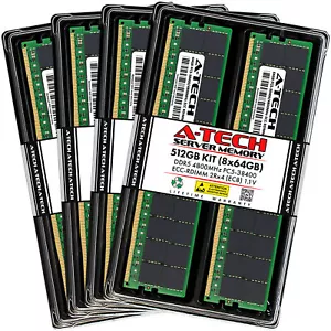 512GB 8x64GB PC5-4800 EC8 RDIMM Dell PowerEdge R660xs R760xs XE9640 Memory RAM - Picture 1 of 3