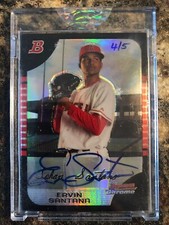 Ervin Santana 2006 Bowman Originals 2005 Bowman Chrome Refractor Auto 4/5