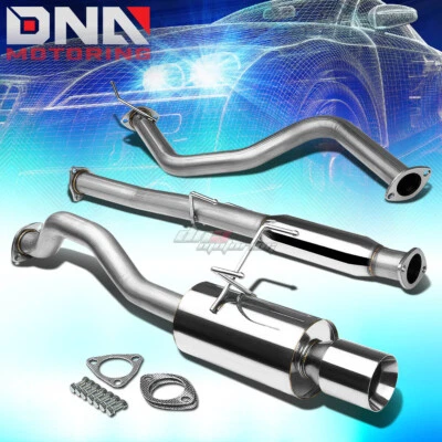 4"ROLLED TIP STAINLESS EXHAUST CATBACK SYSTEM FOR 92-00 CIVIC 2DR/4DR EM/EJ/EG - Image 1 of 4