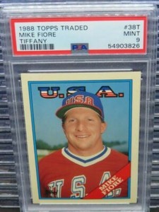 1988 Topp Traded Tiffany Mike Fiore #38T PSA 9 MINT USA Baseball T713