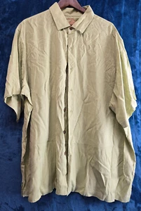 Caribbean Shirt Size XXL 2X Green Leaf Design Button Short Sleeve Hawaiian Shirt - Picture 1 of 7