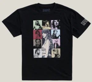Taylor Swift Official Eras Tour Black T-Shirt US & International Tour Dates L - Picture 1 of 2