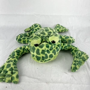 14” Green Plush Stuffed Animal Giant Frog Kuddle Me Toys Long Legs Speckled - Picture 1 of 7
