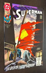 SUPERMAN #75 (DC Comics 1993) -- Death of Superman -- 2da impresión VARIANTE -- CASI NUEVO- - Imagen 1 de 2