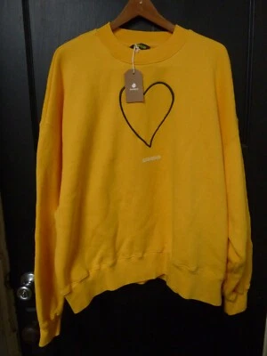 Sudadera amarilla SATORISAN de gran tamaño de algodón organc para hombre  Foto 1 de 4