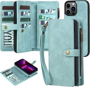 For iPhone 13 Pro Max Wallet Case with Card Holder Detachable Magnetic Phone - Picture 1 of 8