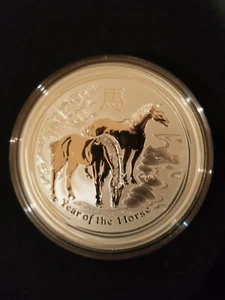 1 kilo 2014 Perth Mint Lunar Horse Silver Coin .999 in capsule. - Picture 1 of 3