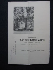 First Baptist Church Worcester Messe "Bruderhood" 25. Februar 1940 - Bild 1 von 3