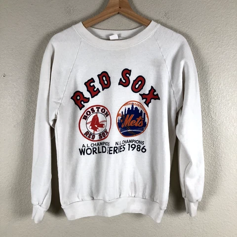 Vintage Boston Red Sox & Mets Sweatshirt Sweater Womens Medium World Series 1986 Cover