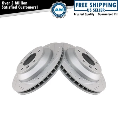 Par trasero de rotor de freno de rendimiento perforado ranurado recubierto para Audi VW Foto 1 de 4
