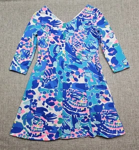 Lilly Pulitzer Dress Girls XL Print V Neck 3/4 Sleeve Boho Beach Casual Summer - Picture 1 of 7