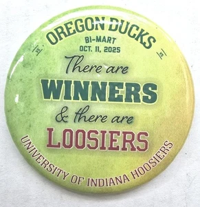11. Oktober 2025 Oregon Ducks / Indiana Hoosiers College Football Knopf 2,5 Zoll - Bild 1 von 2