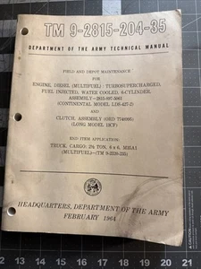 TM 9-2815-204-35 M35a1 Field and Depot Maintenance Manual Multifuel Diesel 1964 - Picture 1 of 4
