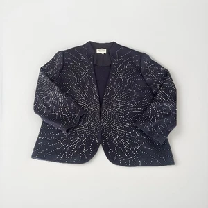 Todd & Olivia Platinum Damen Strick Pullover Blazer schwarz Wolle Nieten, Gr. 22 - Bild 1 von 4