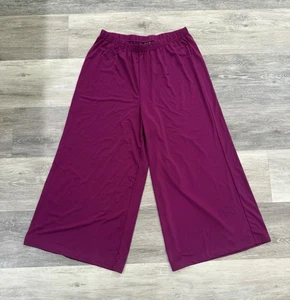 Bob Mackie Wearable Art Raspberry Wide Leg Gaucho Hose Elastischer Bund Größe Small - Bild 1 von 6