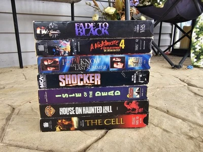 Horror VHS Lot Of 7 Nightmare Elm Street 4 Fade To Black Isle Dead Rare Vintage  Foto 1 de 4