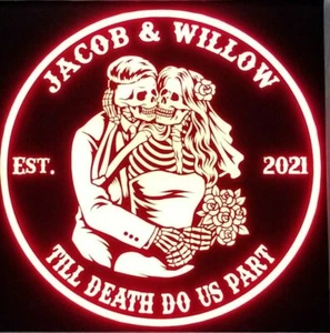 Custom Skeleton Couple, wedding led sign, Anniversary, personalized - Picture 1 of 5