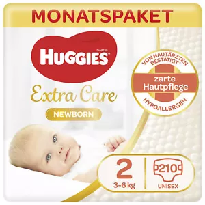 Huggies Newborn Babywindeln Windeln für Neugeborene Größe 2 (3-6 kg) 210 Stk. - Bild 1 von 3