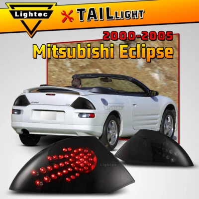 Par de luces traseras LED para 00-05 Mitsubishi Eclipse lámpara de freno lente de humo negro Foto 1 de 4