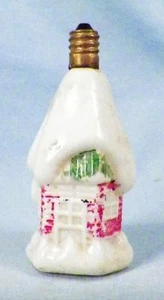Christmas Light Bulb Cottage with Snow Electric Figural C7 As Is #16 - Picture 1 of 5