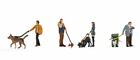 Noch 1/87 HO People with Dogs Figure Set (4) 15471