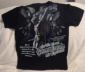 CAMISETA JESUCRISTO EN LA CRUZ PALOMA DIOSES MANOS JUAN 3:16 JUAN 6:39 - Imagen 1 de 6