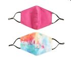 GESICHTSMASKE Erwachsene sichere Schlucke TRINKEN Maske Loch (2er-Pack) neue Krawatte gefärbt & rosa