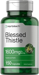 Horbäach Blessed Thistle Capsules 1600 Mg, 150 Count, Non-Gmo, Herbal Supplement - Picture 1 of 7