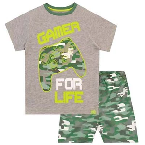 Gaming Pyjamas Kids Boys 6 7 8 9 10 11 12 Years PJ Set Camouflage Grey Green - Picture 1 of 8