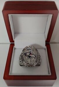 Joe Flacco - 2012 Baltimore Ravens Super Bowl Ring With Wooden Display Box