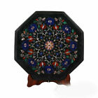 12" Gemstone Marble Coffee Side Table Top Semi Precious Inlay Handicraft