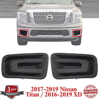 Juego de 2 cubiertas antiniebla de parachoques delantero para Nissan Titan 2017-2019 / 16-19 XD Foto 1 de 4