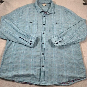 Carbon 2 Cobalt Shirt Mens 2XL Blue Cotton Lightweight Textured Button Up - Picture 1 of 11