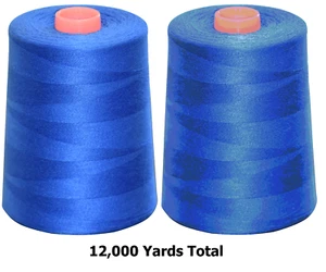 Sewing Thread Premium Royal Blue Thick Spun Polyester All Purpose Overlock Cone - Picture 1 of 5